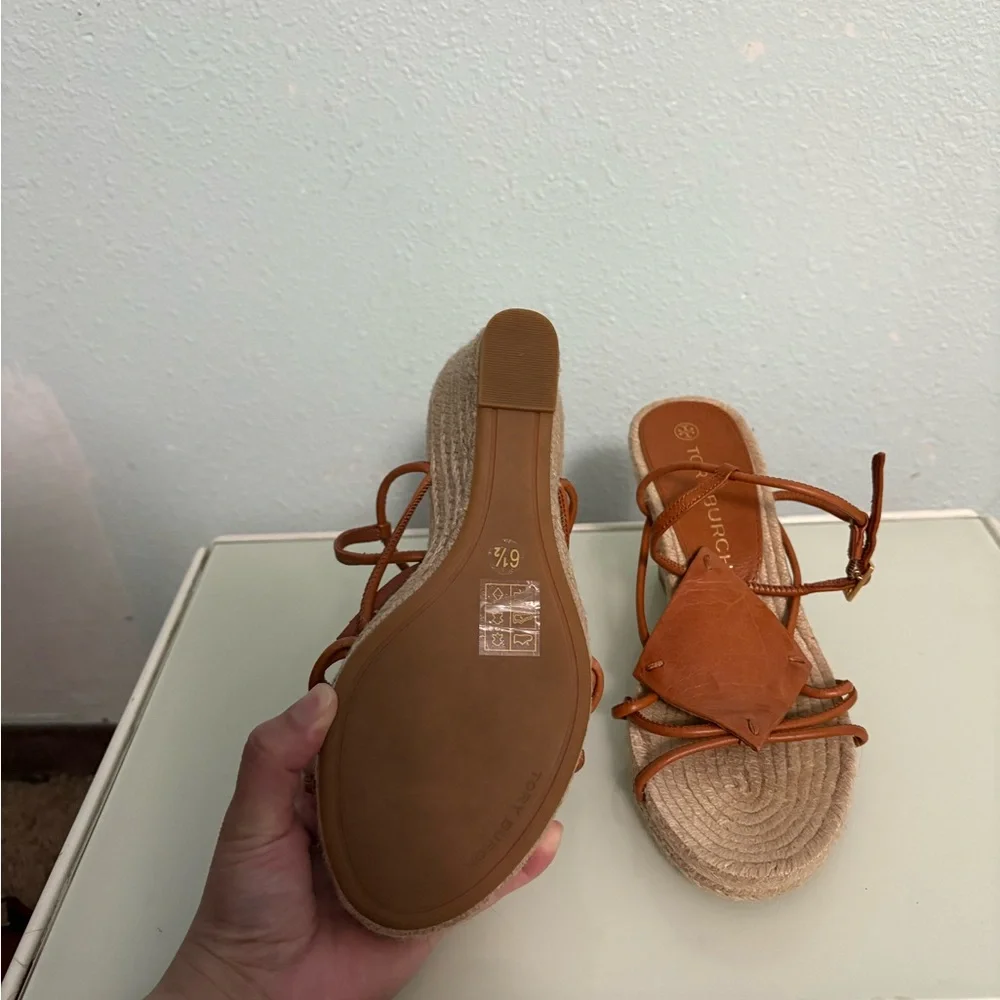 Tory Burch Brown Wedge Sandals - Picture 2 of 4
